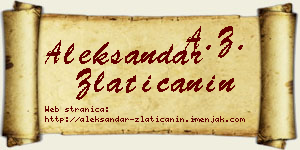 Aleksandar Zlatičanin vizit kartica
